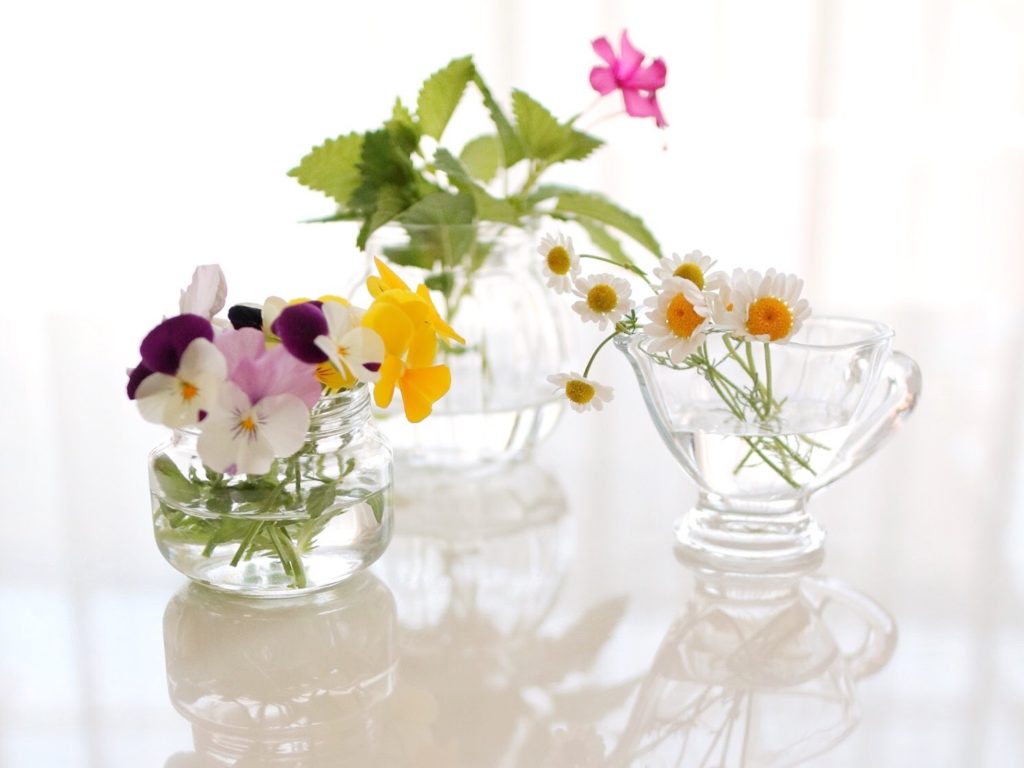 小瓶と春の花